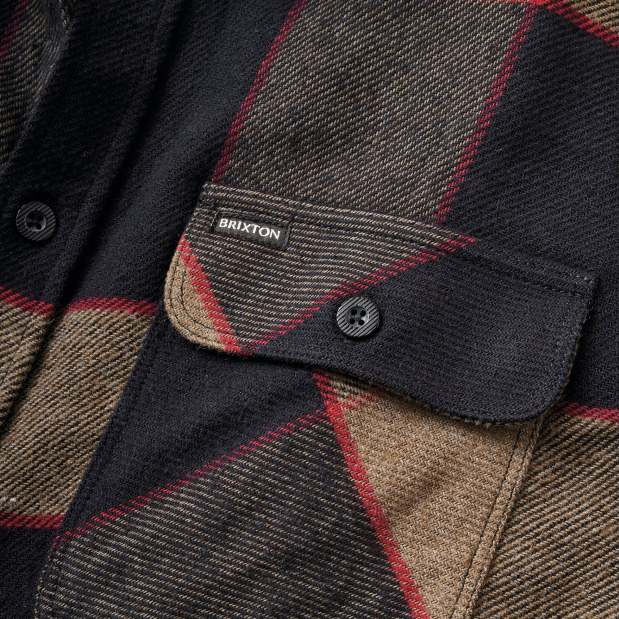 2026 Brixton Mens Bowery Flannel 01213 - Heather Grey / Charcoal
